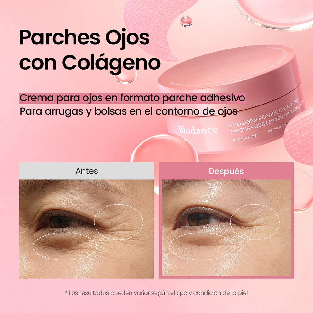 COLLAGEN PEPTIDE EYE PATCHES (PARCHES DE HIDROGEL PARA OJOS CON COL&Aacute;GENO Y P&Eacute;PTIDOS)